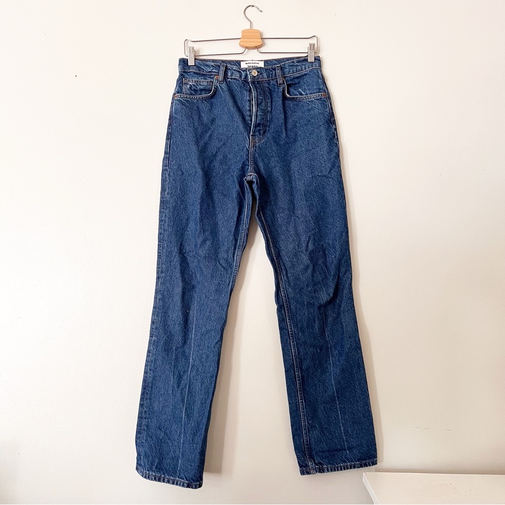 Reformation Cynthia Jeans High Rise Button Fly Straight Blue Sz 29.